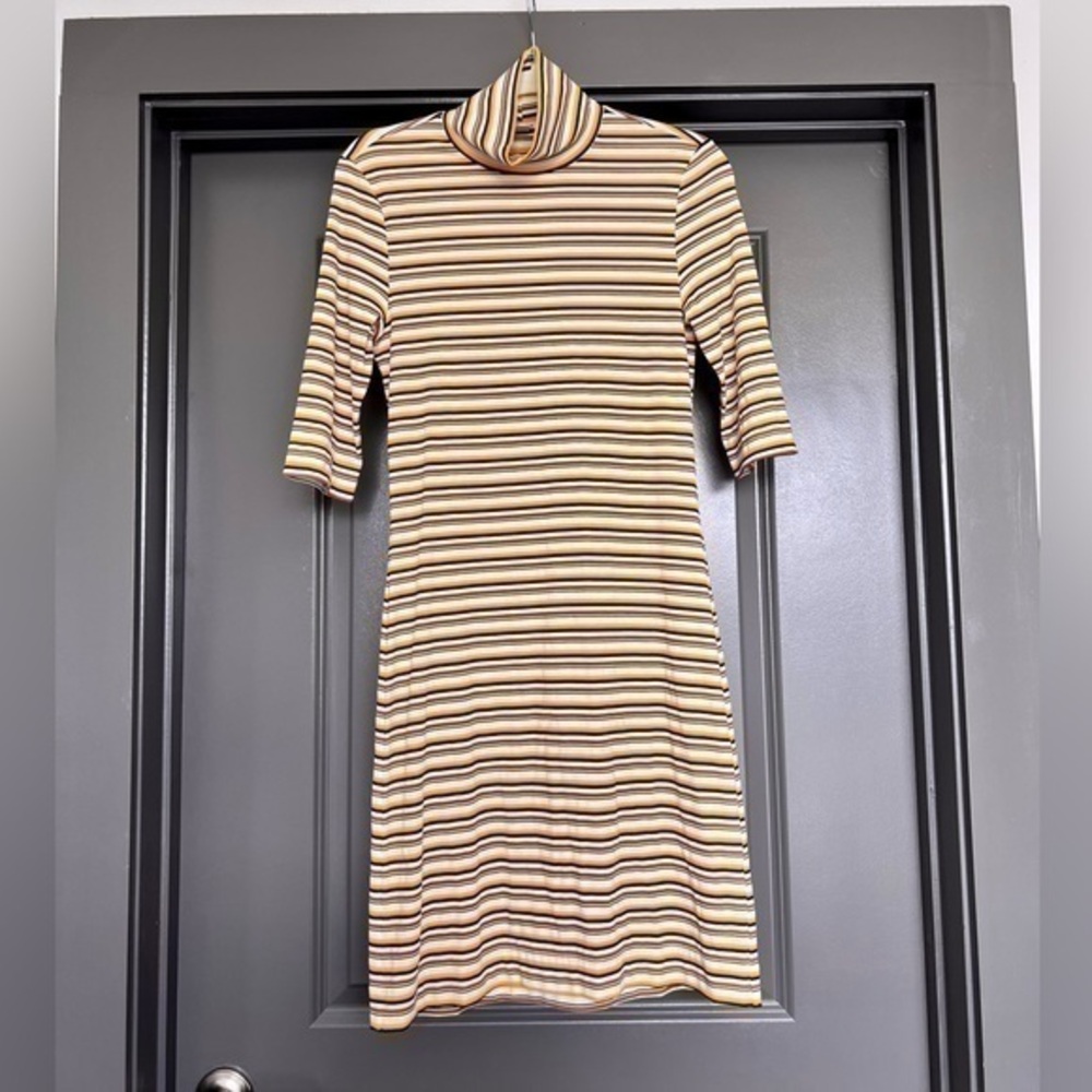 NWOT Monte the Label Ribbed Stripe Turtleneck Dress Size S